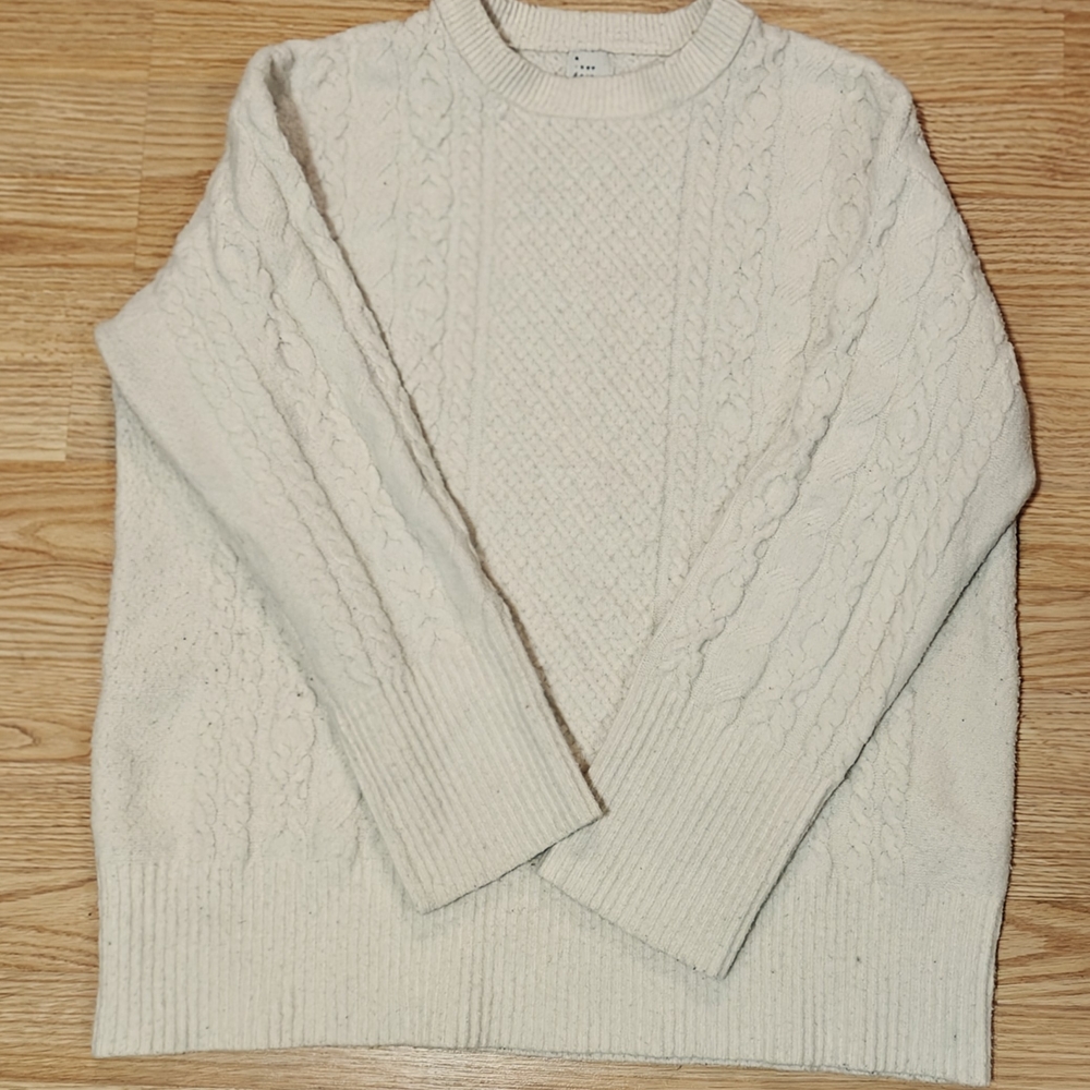 a new day Women's Cream Cable Knit Sweater